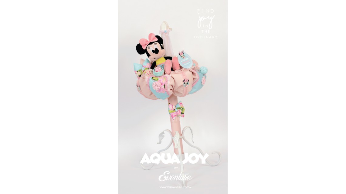 Lumanare de botez pentru fete cu Minnie Mouse, 65x4 cm, Aqua Joy  2